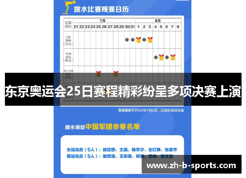 东京奥运会25日赛程精彩纷呈多项决赛上演